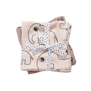 Done by Deer burp cloth, 2-pack, Contour, Powder - BabyOno