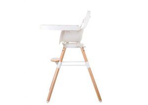 Childhome Evolu One.80° söögitool 2in1 turvakaarega, Natural White - Nuna