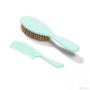 BabyOno 567/03 Hairbrush and comb, natural bristle Green - BabyOno