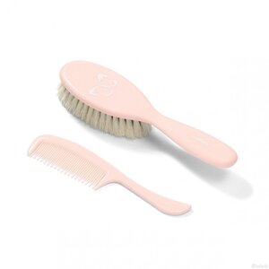 BabyOno hairbrush and comb, natural bristle - Nuvita