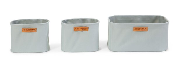 Childhome hanging baskets set of 3 + hooks Light Grey - Childhome