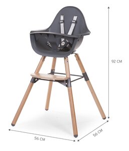 Childhome Evolu 2 söögitool 2in1 turvakaarega, Natural Anthracite - Elodie Details