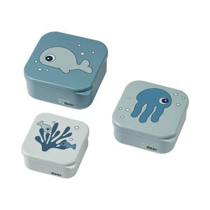 Done by Deer Snack box set 3pcs, Sea Friends Blue - Beaba