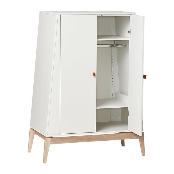 Leander Luna riidekapp 138x103, White Oak - Leander