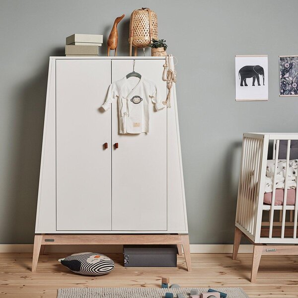 Leander Luna riidekapp 138x103, White Oak - Leander