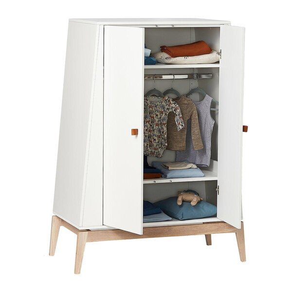 Leander Luna riidekapp 138x103, White Oak - Leander