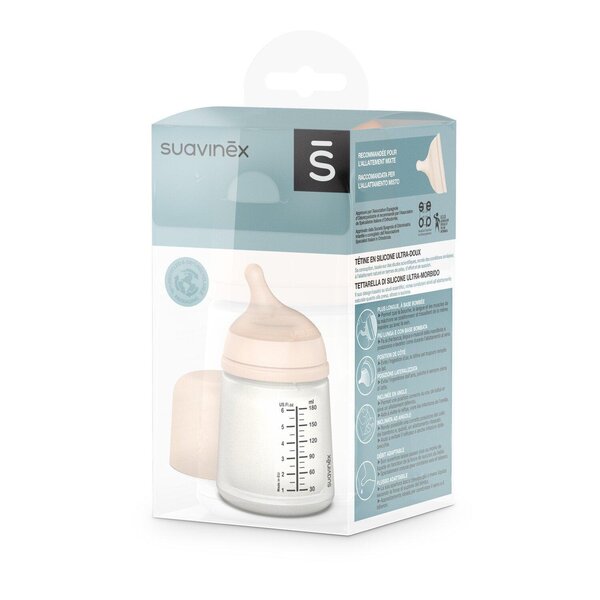 Suavinex Бутылочка для кормления Zero Zero 180ml, slow flow - Suavinex