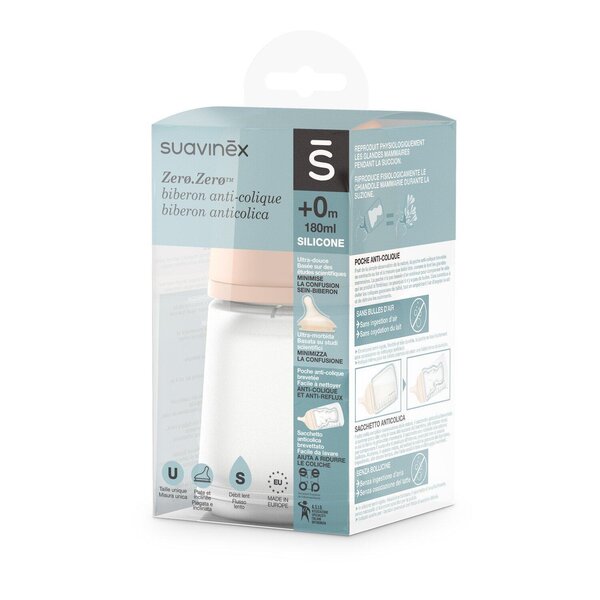 Suavinex Бутылочка для кормления Zero Zero 180ml, slow flow - Suavinex
