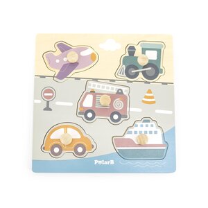 PolarB Flat Puzzle -Transportation Multicolor - Done by Deer