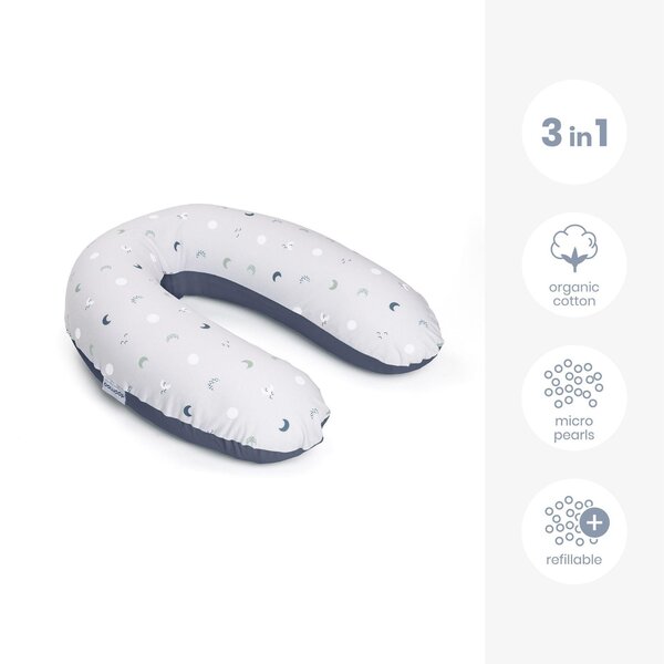 Doomoo Buddy nursing pillow, Blue Grey Moon - Doomoo