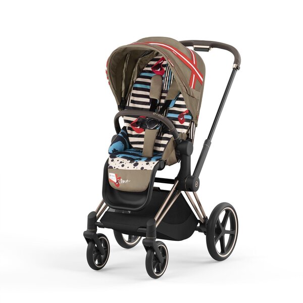 Cybex Priam V4 vežimėlio komplektas Karolina Kurkova One Love V4 + Frame Rose Gold - Cybex