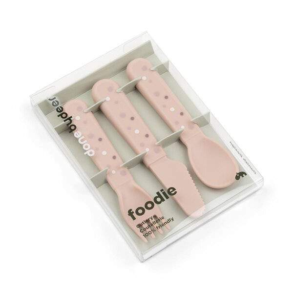 Done by Deer cutlery set Foodie Happy dots Powder - Done by Deer