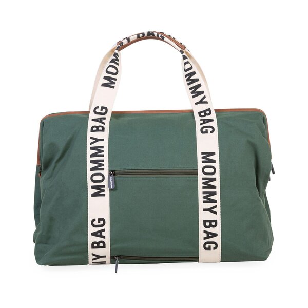 Childhome suur tarvikute kott Mommy Bag Signature Canvas green - Childhome