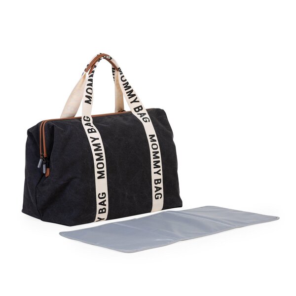 Childhome Mommy Bag rankinė vaiko daiktams Signature Canvas Black - Childhome