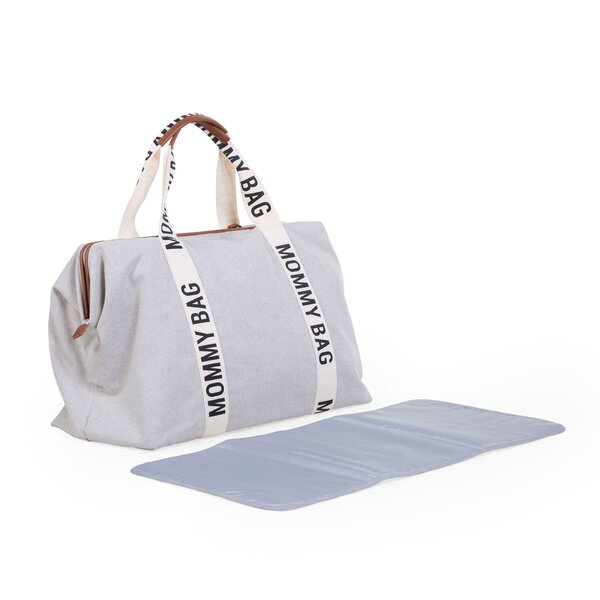 Childhome suur tarvikute kott Mommy Bag Signature Canvas OffWhite - Childhome