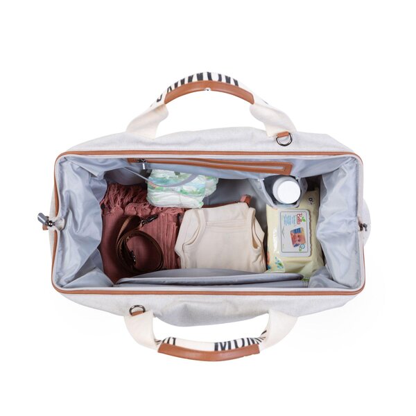 Childhome suur tarvikute kott Mommy Bag Signature Canvas OffWhite - Childhome