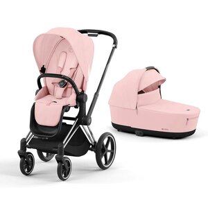 Cybex Priam V4 stroller set Peach Pink, Frame Chrome Black - Cybex