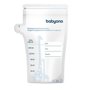 BabyOno piena uzglabāšanas maisiņi 180ml, 30 gab. - BabyOno