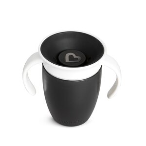 Munchkin harjutustass sangadega 207ml, Black/White - Munchkin