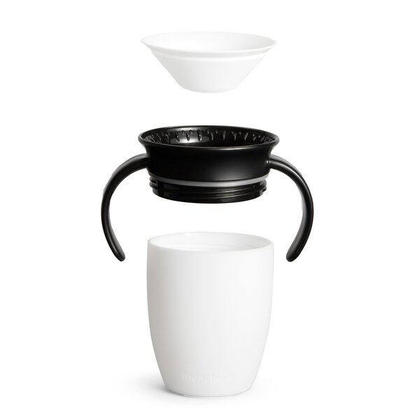 Munchkin harjutustass sangadega 207ml, Black/White - Munchkin