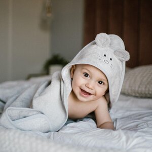BabyOno bambusest kapuutsiga vannirätik 100x100cm Grey - BabyOno