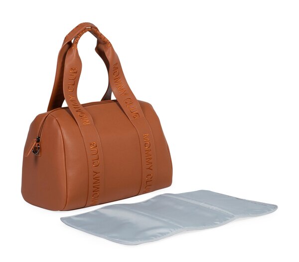 Childhome Mommy Club Nursery Bag- Signature Vegan Leather Brown - Childhome