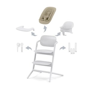 Cybex Lemo 4-in-1 söögitooli komplekt All White - Cybex