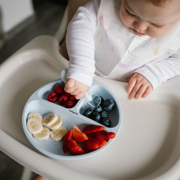 BabyOno silikoonist sektoritega taldrik Sinine - BabyOno
