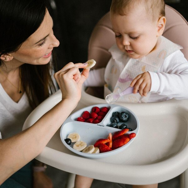 BabyOno silikoonist sektoritega taldrik Sinine - BabyOno