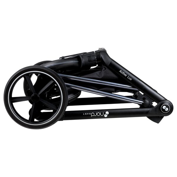 Nordbaby Active Lux vankrikomplekt Caviar Black, raamiga Chrome Black  - Nordbaby