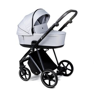 Nordbaby Active Lux stroller set Gentle Grey, Chrome Black frame - Nordbaby