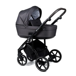 Nordbaby Active Plus vankrikomplekt Metal Grey, raamiga Onyx Dark Brown - Nordbaby