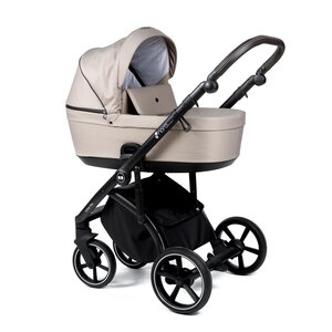 Nordbaby Active Plus vankrikomplekt Mushroom Beige, raamiga Onyx Dark Brown - Nordbaby