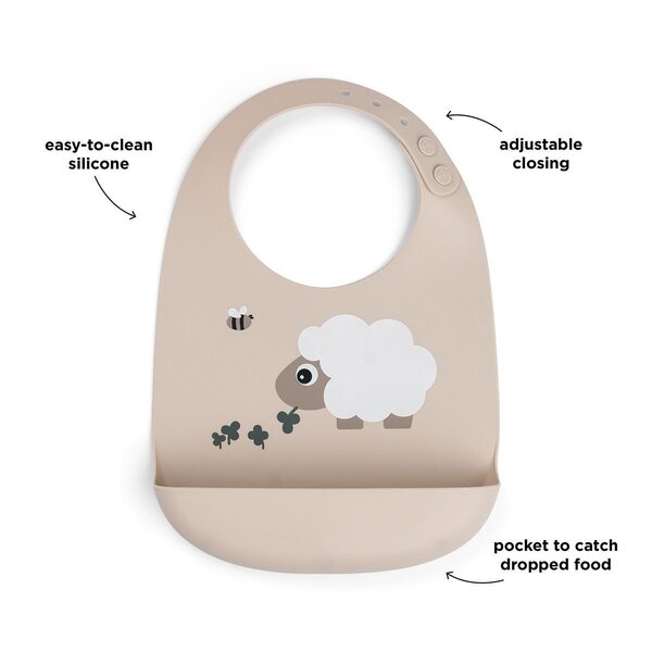 Done by Deer silicone bib Sheepy Sand - Done by Deer