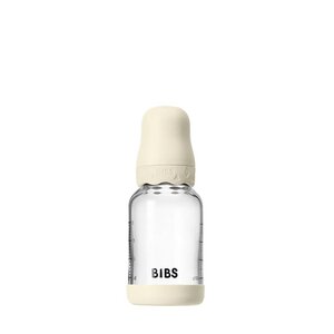 Bibs Glass Baby Bottle, 120ml Slow Flow Ivory - Bibs