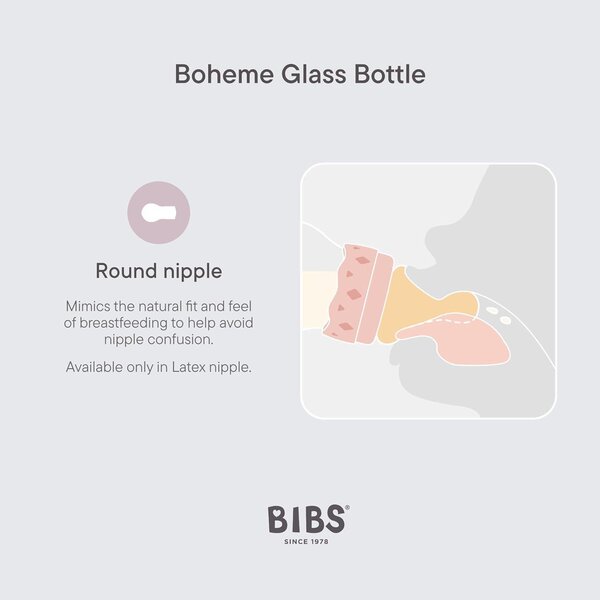 Bibs klaasist lutipudel 240ml, Ivory (keskmise vooluga) - Bibs