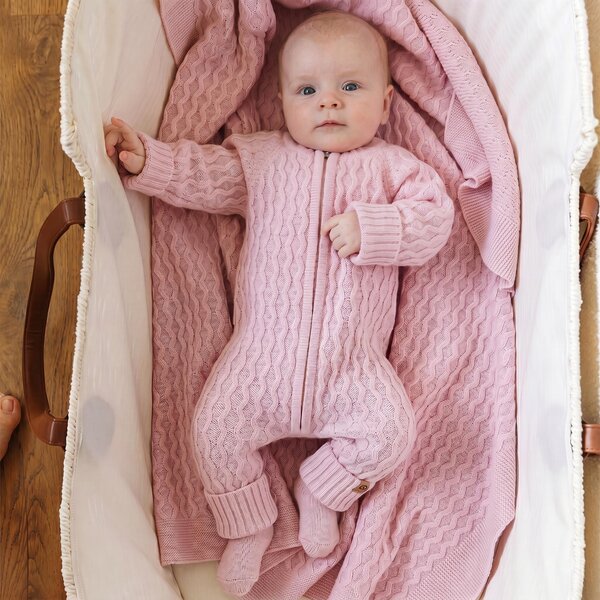 Tinynord Merino wool overall Merci Pink - Tinynord