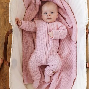 Tinynord Merino wool overall Merci Pink - Tinynord