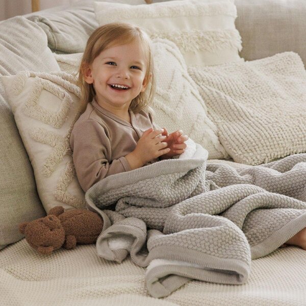BabyOno cotton blanket with fleecing lining 75x100cm Grey - BabyOno