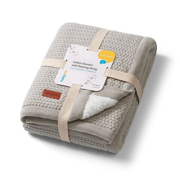 BabyOno cotton blanket with fleecing lining 75x100cm Grey - BabyOno