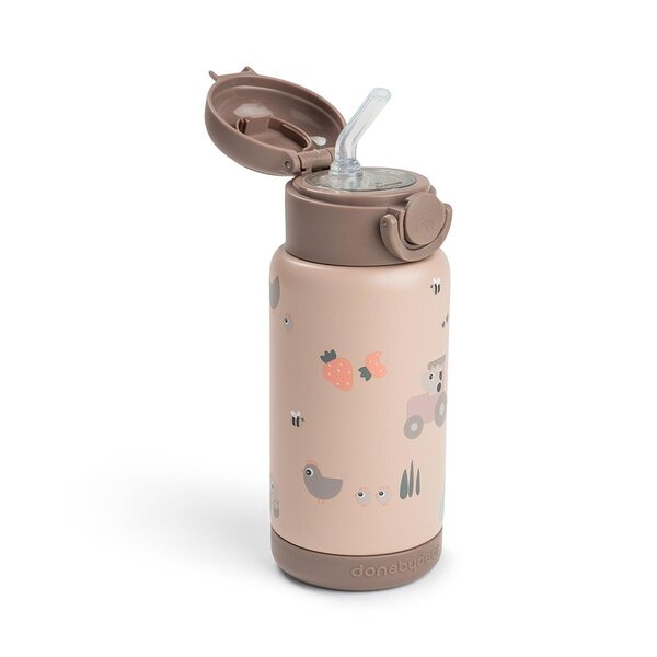 Done by Deer Insulated straw bottle Tiny farm 340ml Powder - Done by Deer