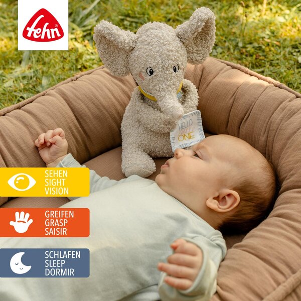 Fehn soft toy Elephant „Hello little One" Beige - Fehn