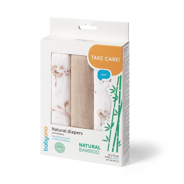 BabyOno bambusest suulapid 3tk, Beige - BabyOno