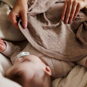 BabyOno Bamboo knitted blanket 75x100cm, Beige - BabyOno
