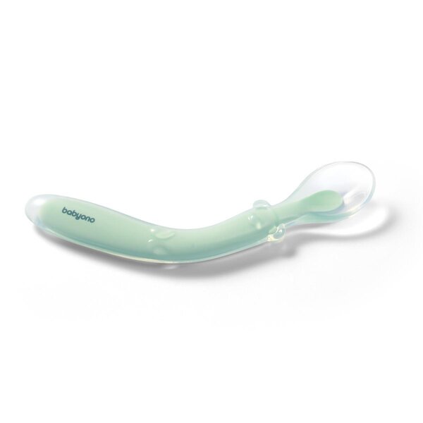 BabyOno silicone flexible spoon Green - BabyOno