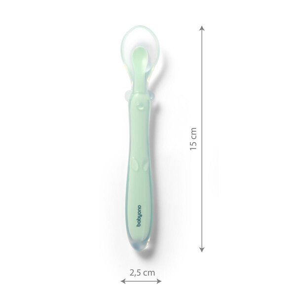 BabyOno silicone flexible spoon Green - BabyOno