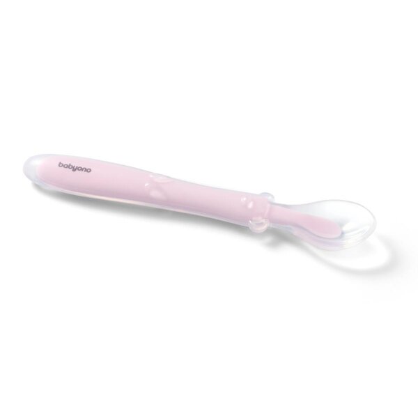 BabyOno silicone flexible spoon Pink - BabyOno