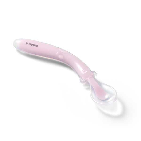 BabyOno silicone flexible spoon Pink - BabyOno