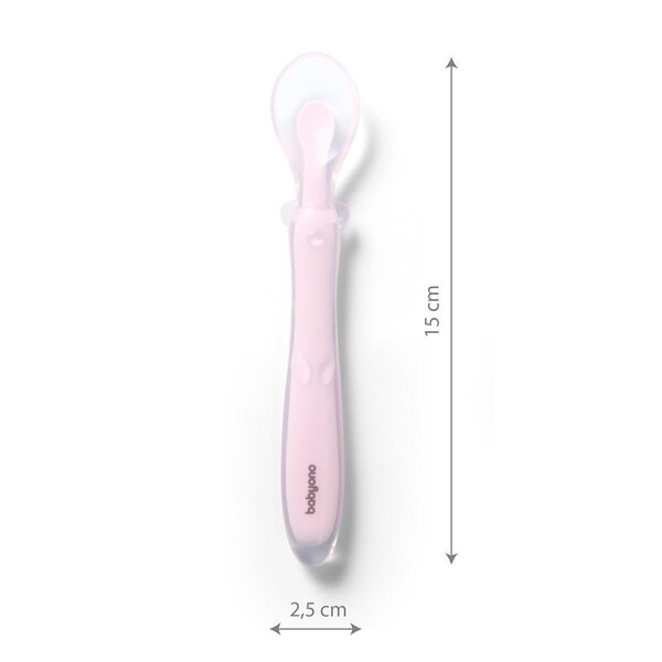 BabyOno silicone flexible spoon Pink - BabyOno