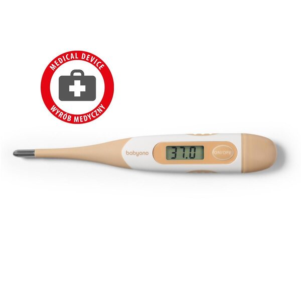 BabyOno digital thermometer with flexible tip Beige - BabyOno
